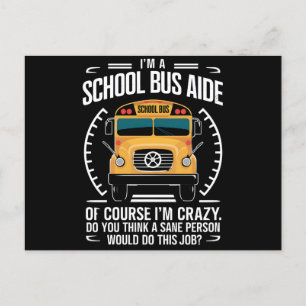 私はスクールバスの補助 Funny Back to School ポストカード