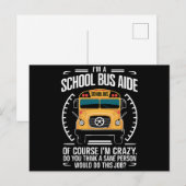 私はスクールバスの補助 Funny Back to School ポストカード (正面/裏面)