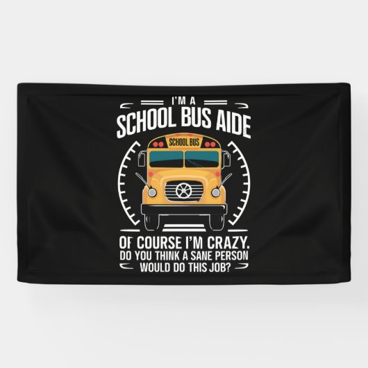 私はスクールバスの補助 Funny Back to School 横断幕 (横)