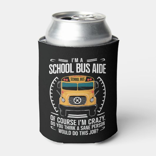 私はスクールバスの補助 Funny Back to School 缶クーラー (缶正面)