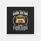 私はスクールバス助手の新学期おもしろいだ スタンダードカクテルナプキン (正面)
