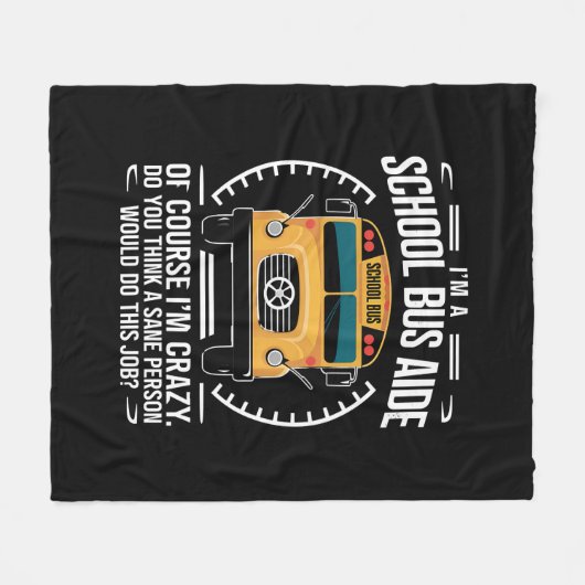 私はスクールバス助手の新学期おもしろいだ フリースブランケット (正面(横))