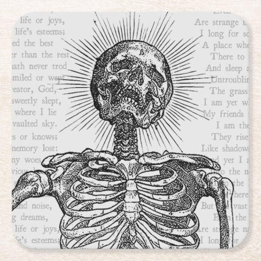 ＋[ 私はスケルトンだ！ ]＋ スクエアペーパーコースター (正面)