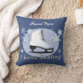 私はスケートで滑ることを愛します! クッション (ブランケット)