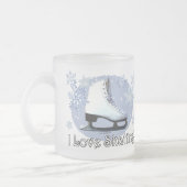 私はスケートで滑ることを愛します フロストグラスマグカップ (左)