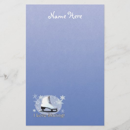 私はスケートで滑ることを愛します! 便箋 (正面)