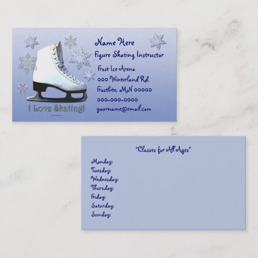 私はスケートで滑ることを愛します 名刺 (正面/裏面)