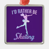 私はスケートで滑る メタルオーナメント (正面)
