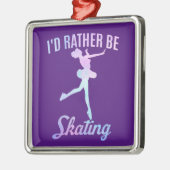私はスケートで滑る メタルオーナメント (左)