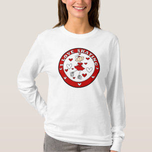 私はスケートで滑るTシャツを愛します Tシャツ