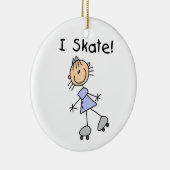 私はスケートガールローラースケーター セラミックオーナメント (右)