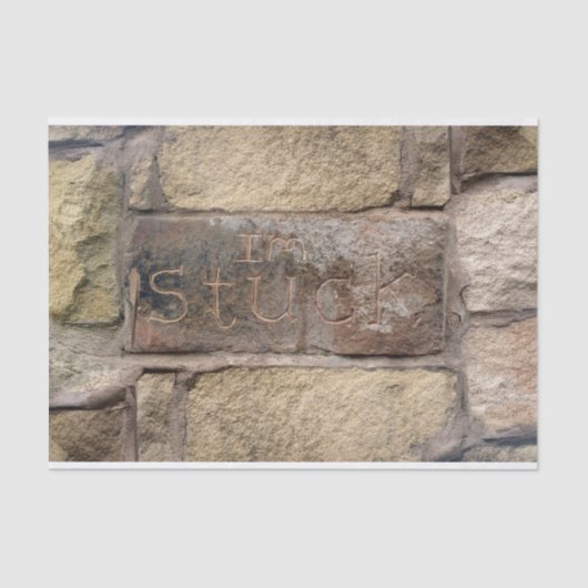 "私はスタックしています"壁の別の煉瓦 薄葉紙 (正面)