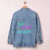 私はスタッドを入れた勉強-おもしろい学生デザイン デニムジャケット (ハンガー)