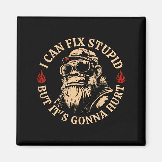 私はスタッドを固定することができるが、それはサルを傷つけるつもりおもしろいである(o) マグネット (正面)