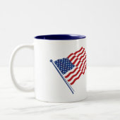 私はステッカーマグを投票 ツートーンマグカップ (左)