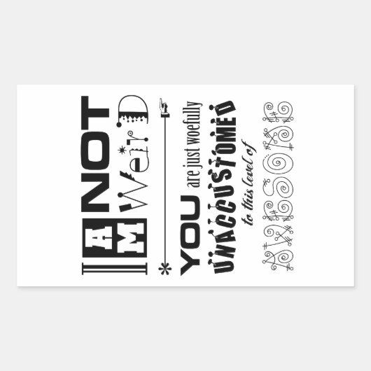 私はステッカー風変わりではない 長方形シール (正面)