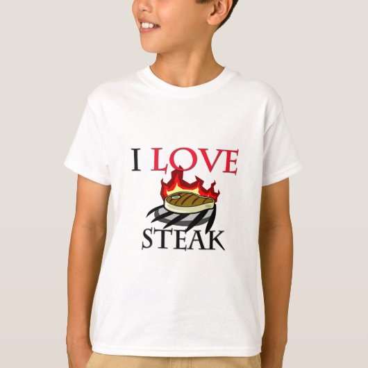 私はステーキを愛します Tシャツ (正面)