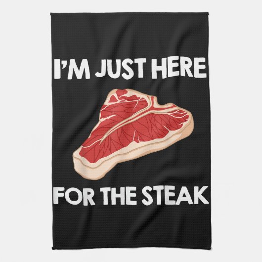 私はステーキギフトribeyeハウスが大好き キッチンタオル (縦)