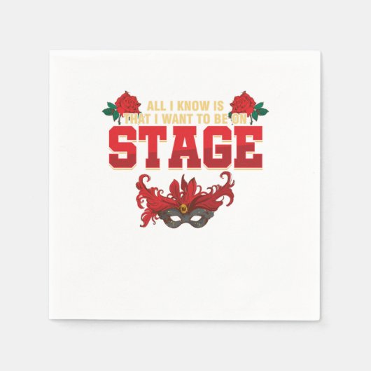 私はステージ俳優の女優演技ギフトに参加したい スタンダードカクテルナプキン (正面)