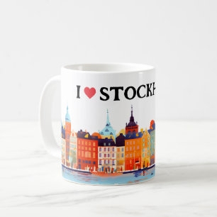 私はストックホルム絵画ズが大好き 旅行 コーヒー コーヒーマグカップ