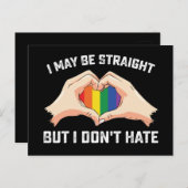 私はストレートかもしれないが、私はゲイレズビアンを嫌わない ポストカード (正面/裏面)