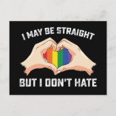 私はストレートかもしれないが、私はゲイレズビアンを嫌わない ポストカード (正面)