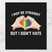 私はストレートかもしれないが、私はゲイレズビアンを嫌わない ワインラベル (シングルラベル)