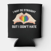 私はストレートかもしれないが、私はゲイレズビアンを嫌わない 缶クーラー (正面)