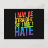 私はストレートかもしれないが、LGBTのプライド味方を嫌わない ポストカード (正面)