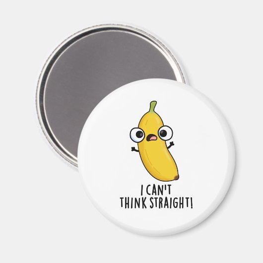 私はストレート考えのフルーツバおもしろいナプンできない マグネット (正面/裏面)