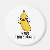 私はストレート考えのフルーツバおもしろいナプンできない マグネット (正面)