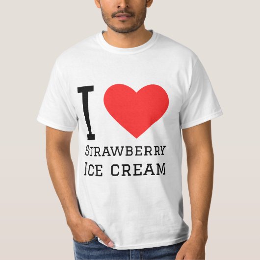 私はストロベリーアイスクリームが大好きだ Tシャツ (正面)