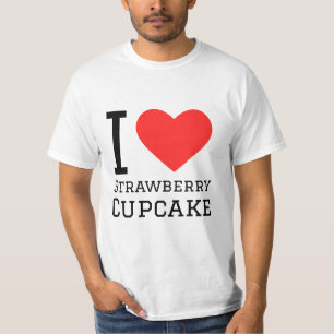 私はストロベリーカップケーキが大好きだ Tシャツ