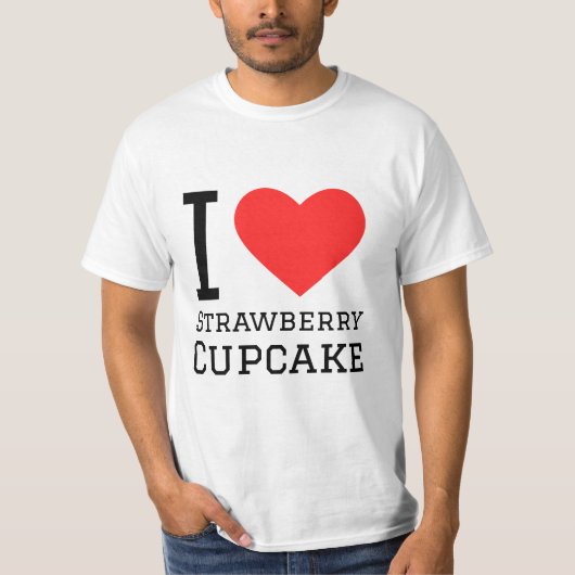 私はストロベリーカップケーキが大好きだ Tシャツ (正面)