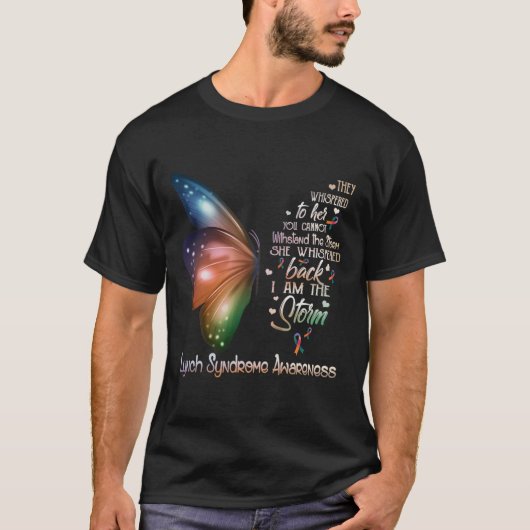 私はストームリンチ症候群認識度蝶 Tシャツ (正面)