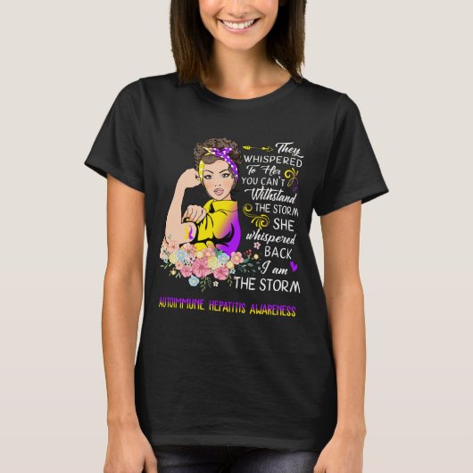 私はストーム自己免疫性肝炎認識度 Tシャツ (正面)