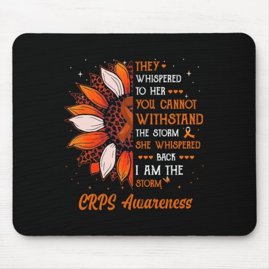 私はストームCRPS認識度月戦士オレンジ マウスパッド (正面)