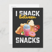 私はスナック食べ物の甘い恋人の間でスナック インビテーションポストカード (正面/裏面)