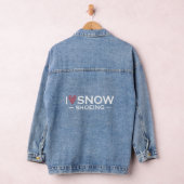 私はスノーシューズ雪の登山Snが大好き デニムジャケット (ハンガー)