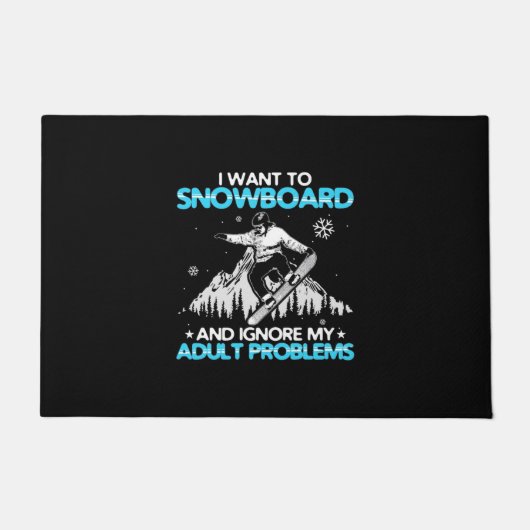 私はスノーボードがしたい ドアマット (正面)