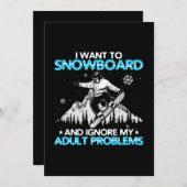 私はスノーボードがしたい 招待状 (正面/裏面)