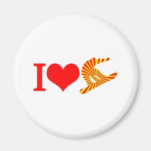 私はスノーボードが大好きだ マグネット (正面)