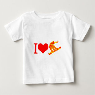 私はスノーボードが大好きです ベビーTシャツ