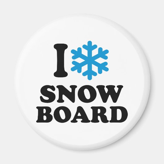 私はスノーボードが大好き マグネット (正面)