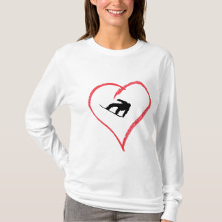 私はスノーボードを愛します Tシャツ