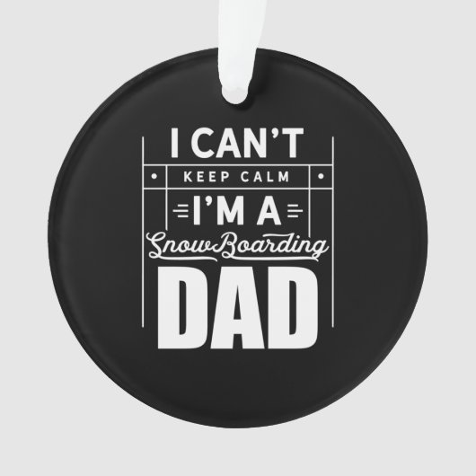 私はスノーボードパパ オーナメント (正面)