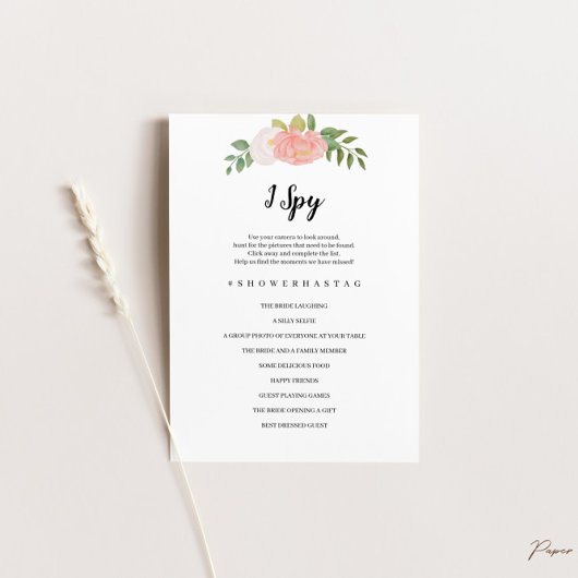 私はスパイ結婚のブライダルシャワーゲームカード 招待状