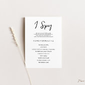 私はスパイ結婚のブライダルシャワーゲームカード 招待状