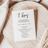 私はスパイ結婚のブライダルシャワーゲームカード 招待状