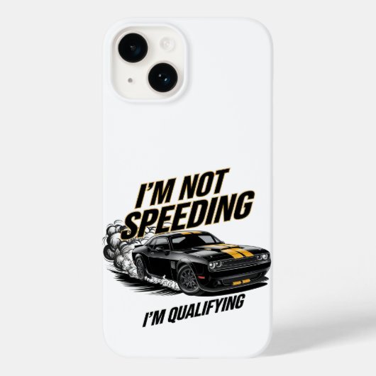 私はスピード違反で、私は予選カーおもしろいデザイン Case-Mate iPhoneケース (裏面)
